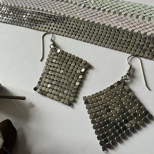 Vintage Chain Mail Set - Belt Earrings, Choker 1970's
